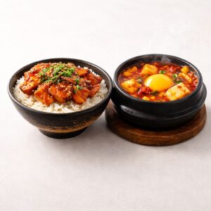 Chicken Rice Bowl + Sundubu Jjigae